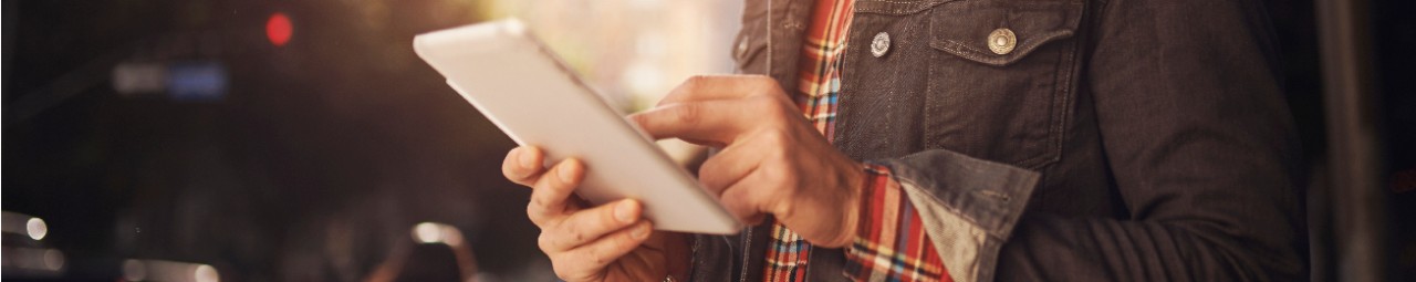 Man using a tablet